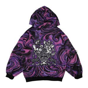 ACDC RAG - Chaaaos Psychedelic Purple Swirl Oversized Zip Up Hoodie